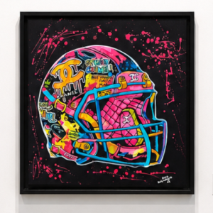 Pink Helmet Impact Tableau Relief Street Art / Pop Art