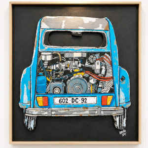 2CV Rétro – Icône Française Tableau Relief Vintage Automobile