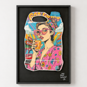 La Buveuse Pop Tableau Relief Pop Art / Street Art