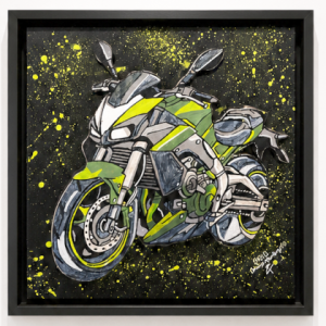 Rider Nocturne Tableau Relief Motorsport Art / Street Ar