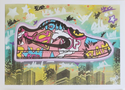Tableau Street Art Sneakers "Empreinte Urbaine"