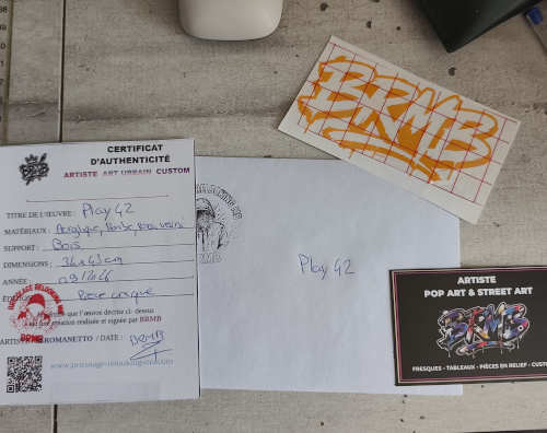 Certificat d’authenticité de l’œuvre PLAY 42 par BRMB